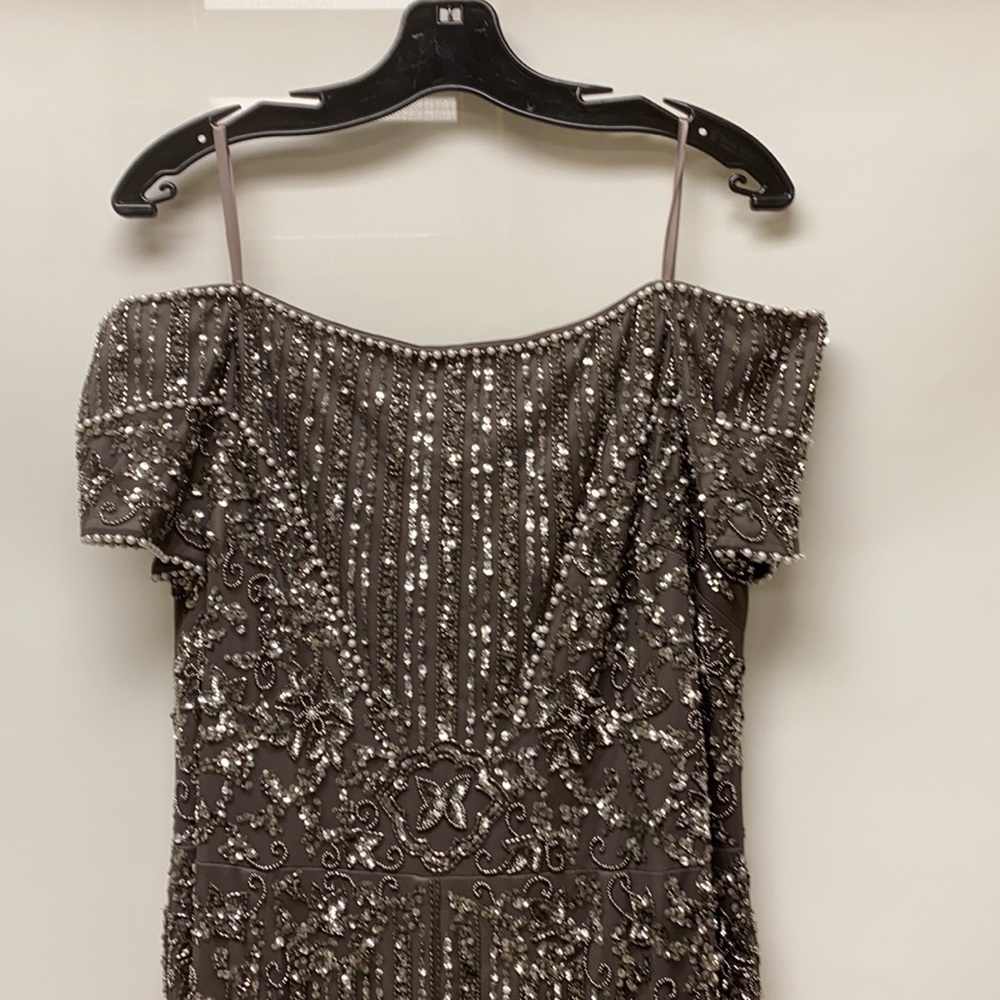 Adrianna Papell plus size off shoulder gown - Picture 8 of 13